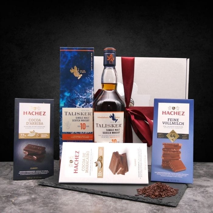 10-Jahre alter Whisky Taliskaner Geschenkset mit Schokolade Talisker Whisky Geschenkset – Bild 1